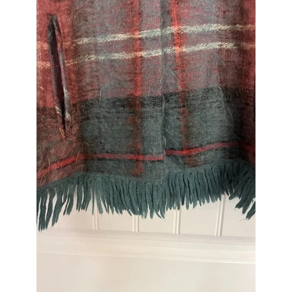 Andrew Stewart‎ Vintage Cape Poncho in Wool & Mohair Woven in Scotland Plaid 319